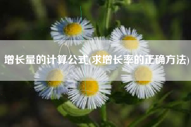 详细阅读:增长量的计算公式(求增长率的正确方法) 增长量的计算公式(求增长率的正确方法)