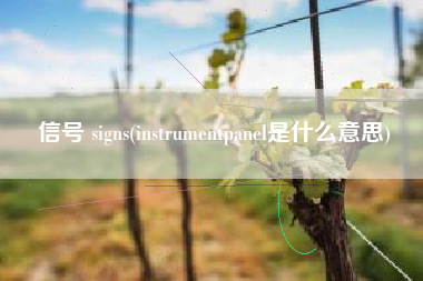 详细阅读:信号 signs(instrumentpanel是什么意思) 信号 signs(instrumentpanel是什么意思)