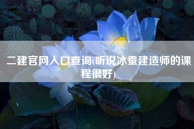详细阅读:二建官网入口查询(听说冰蚕建造师的课程很好) 二建官网入口查询(听说冰蚕建造师的课程很好)