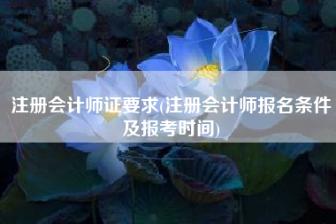 注册会计师证要求(注册会计师报名条件及报考时间)