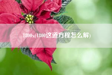 详细阅读:1800x(1800这道方程怎么解) 1800x(1800这道方程怎么解)
