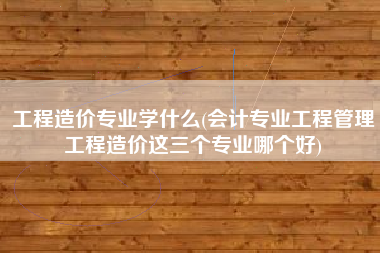 详细阅读:工程造价专业学什么(会计专业工程管理工程造价这三个专业哪个好) 工程造价专业学什么(会计专业工程管理工程造价这三个专业哪个好)