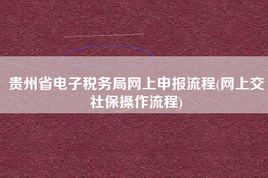 详细阅读:贵州省电子税务局网上申报流程(网上交社保操作流程) 贵州省电子税务局网上申报流程(网上交社保操作流程)