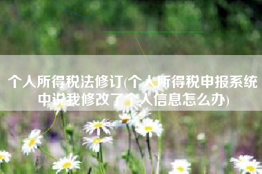 详细阅读:个人所得税法修订(个人所得税申报系统中说我修改了个人信息怎么办) 个人所得税法修订(个人所得税申报系统中说我修改了个人信息怎么办)