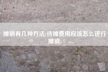 详细阅读:摊销有几种方法(待摊费用应该怎么进行摊销) 摊销有几种方法(待摊费用应该怎么进行摊销)