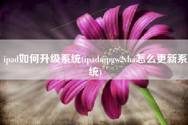 ipad如何升级系统(ipadmpgw2vha怎么更新系统)