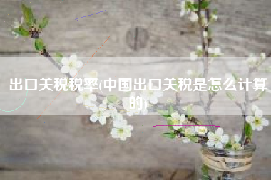 详细阅读:出口关税税率(中国出口关税是怎么计算的) 出口关税税率(中国出口关税是怎么计算的)