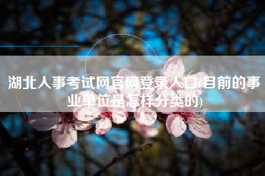 湖北人事考试网官网登录入口(目前的事业单位是怎样分类的)