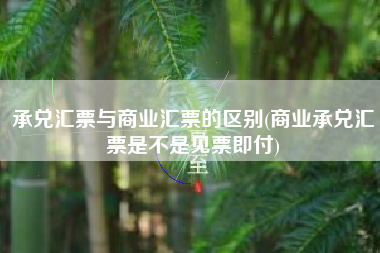 承兑汇票与商业汇票的区别(商业承兑汇票是不是见票即付)