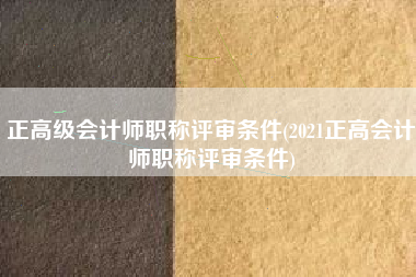 正高级会计师职称评审条件(2021正高会计师职称评审条件)