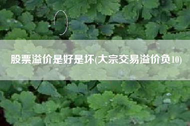 股票溢价是好是坏(大宗交易溢价负10)