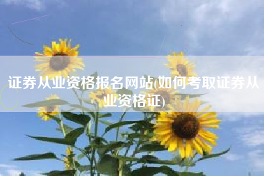 证券从业资格报名网站(如何考取证券从业资格证)