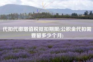 代扣代缴增值税抵扣期限(公积金代扣需要留多少个月)
