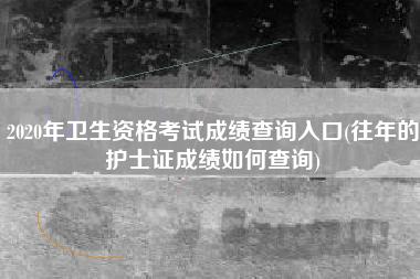 2020年卫生资格考试成绩查询入口(往年的护士证成绩如何查询)