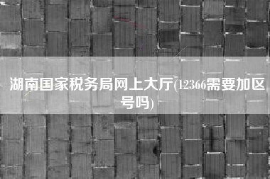 详细阅读:湖南国家税务局网上大厅(12366需要加区号吗) 湖南国家税务局网上大厅(12366需要加区号吗)