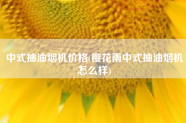 中式抽油烟机价格(樱花雨中式抽油烟机怎么样)