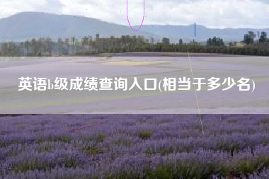 详细阅读:英语b级成绩查询入口(相当于多少名) 英语b级成绩查询入口(相当于多少名)