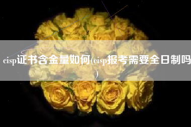 cisp证书含金量如何(cisp报考需要全日制吗)