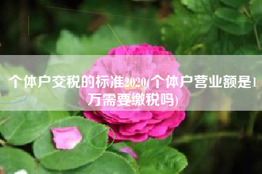 个体户交税的标准2020(个体户营业额是1万需要缴税吗)