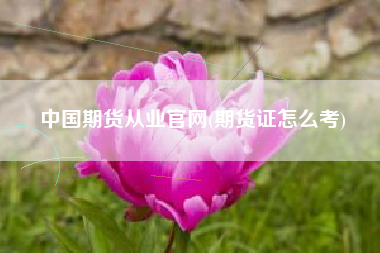 中国期货从业官网(期货证怎么考)