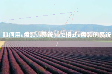 如何用u盘装xp系统(fat32格式u盘装的系统)