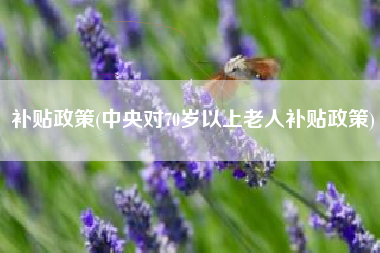 详细阅读:补贴政策(中央对70岁以上老人补贴政策) 补贴政策(中央对70岁以上老人补贴政策)