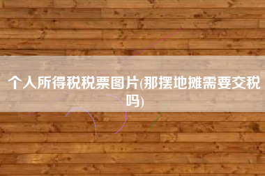 个人所得税税票图片(那摆地摊需要交税吗)