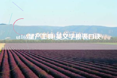详细阅读:ut165量产工具(英文字根表口诀) ut165量产工具(英文字根表口诀)
