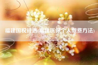 详细阅读:福建国税待遇(福建医保个人缴费方法) 福建国税待遇(福建医保个人缴费方法)