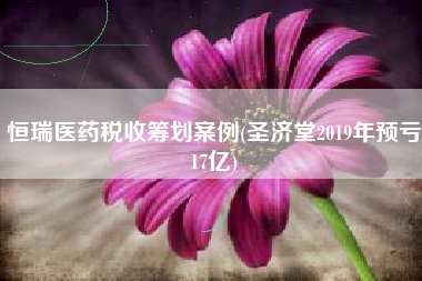 恒瑞医药税收筹划案例(圣济堂2019年预亏17亿)