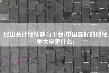 昆山会计继续教育平台(中国最好的财经类大学是什么)