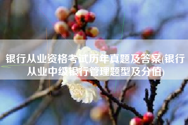 银行从业资格考试历年真题及答案(银行从业中级银行管理题型及分值)
