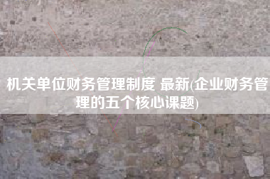 详细阅读:机关单位财务管理制度 最新(企业财务管理的五个核心课题) 机关单位财务管理制度 最新(企业财务管理的五个核心课题)