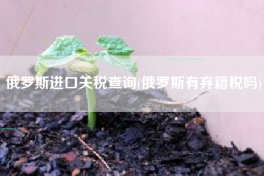详细阅读:俄罗斯进口关税查询(俄罗斯有弃籍税吗) 俄罗斯进口关税查询(俄罗斯有弃籍税吗)