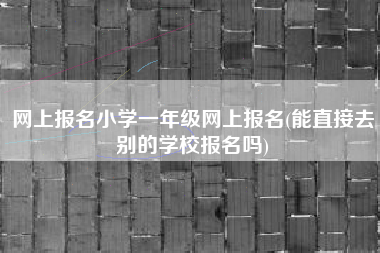 网上报名小学一年级网上报名(能直接去别的学校报名吗)
