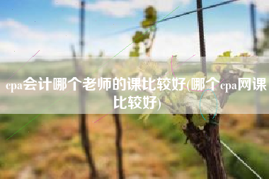 cpa会计哪个老师的课比较好(哪个cpa网课比较好)