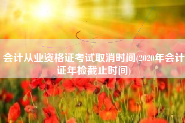 会计从业资格证考试取消时间(2020年会计证年检截止时间)