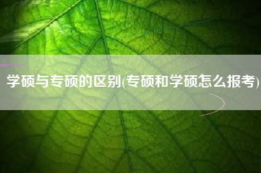 学硕与专硕的区别(专硕和学硕怎么报考)