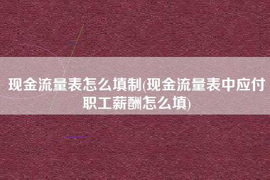 现金流量表怎么填制(现金流量表中应付职工薪酬怎么填)