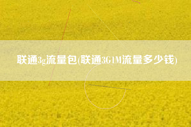 联通3g流量包(联通3G1M流量多少钱)