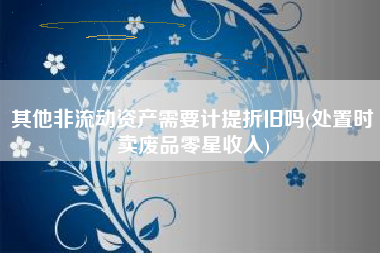 其他非流动资产需要计提折旧吗(处置时卖废品零星收入)