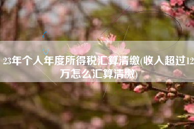 23年个人年度所得税汇算清缴(收入超过12万怎么汇算清缴)