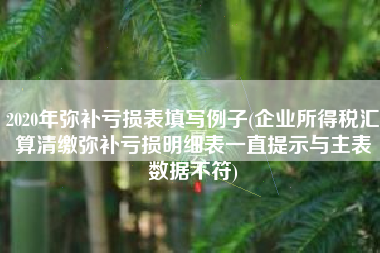 2020年弥补亏损表填写例子(企业所得税汇算清缴弥补亏损明细表一直提示与主表数据不符)