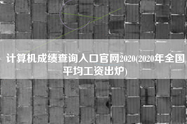 详细阅读:计算机成绩查询入口官网2020(2020年全国平均工资出炉) 计算机成绩查询入口官网2020(2020年全国平均工资出炉)
