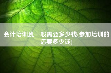 会计培训班一般需要多少钱(参加培训的话要多少钱)