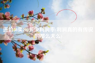 进价50卖100多少利润率(利润真的有传说的那么大么)