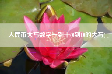 人民币大写数字一到十(0到10的大写)