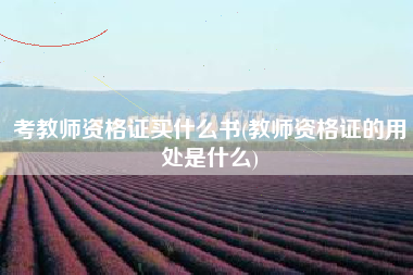 考教师资格证买什么书(教师资格证的用处是什么)