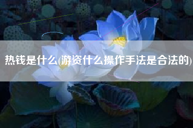 热钱是什么(游资什么操作手法是合法的)