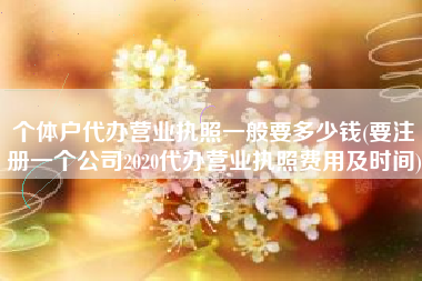 个体户代办营业执照一般要多少钱(要注册一个公司2020代办营业执照费用及时间)
